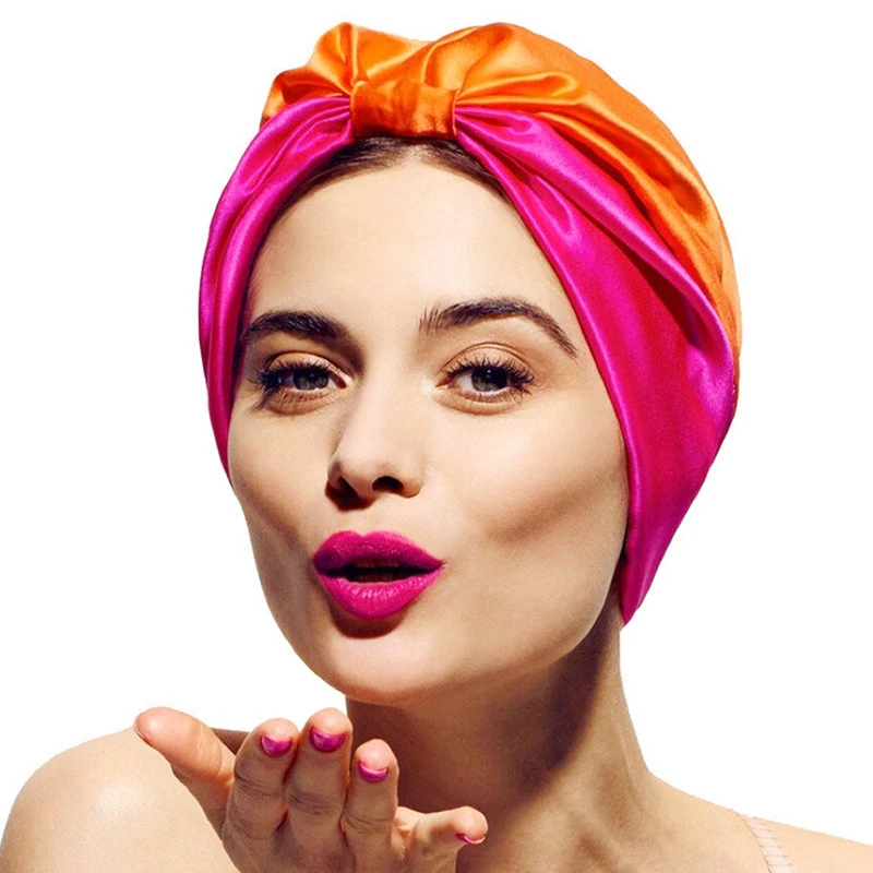 Muslim Women's Stretch Polyester Soft Hat Ladies Bathing Hair Hat Women