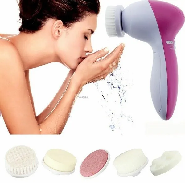 5-In1 Electric-Face-Cleaner Brushes Beauty-Tools Soft-Machine Facial-Massager Skin Personal-Care