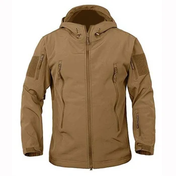 

Men Sharkskin TAD Tactical Jacket Outdoor Camouflage Hunting Clothes Sportwear Military Hiking Camping Windproof Hooded Coats