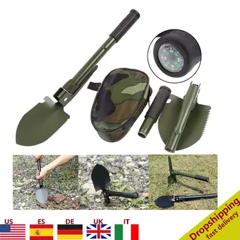 

Garden Tools Military Portable Folding Shovel Multifunction Stainless Steel Survival Spade Trowel Camping Outdoor Cleaning Tool