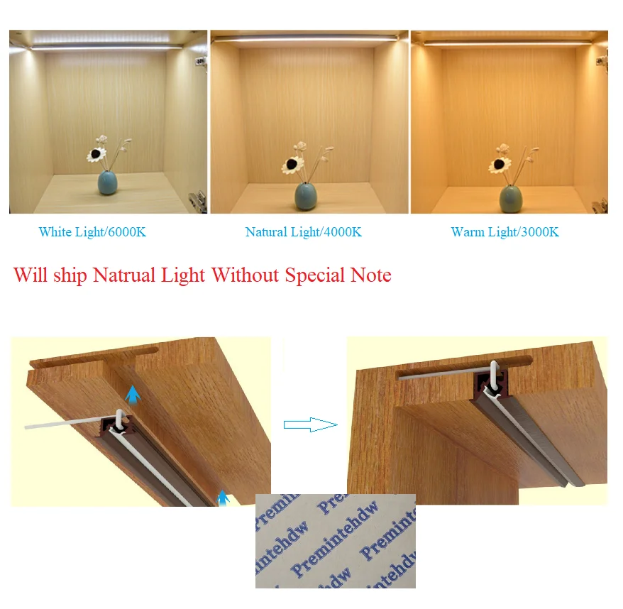 Black Built-in Aluminum LED Bar Stick 45 Degrees Spot Sensoring Switch For Wine Cupboard Closet Cabinet Bookshelf