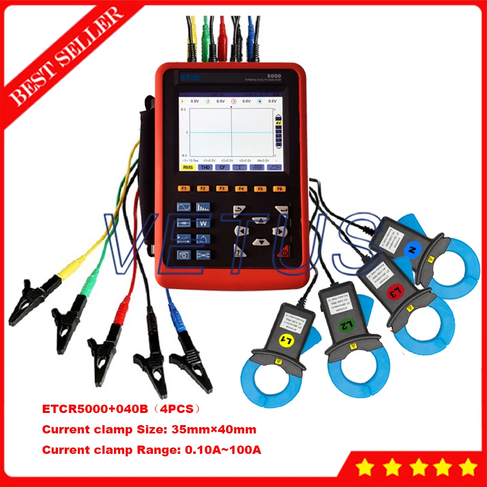 Etcr5000 Digital 3 Phase Power Analyzer Tester With The
