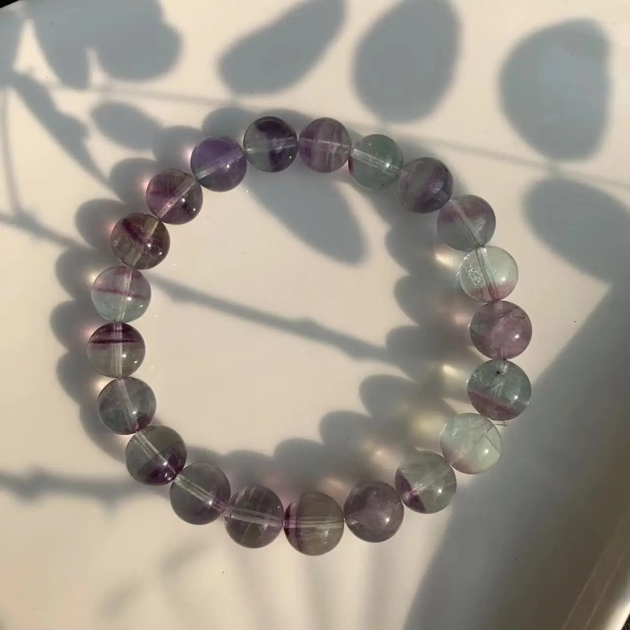 9MM Natural  Fluorite Bracelet Gift Woman Round Beads AAAAA Genuine Crystal Gemstone Wealthy