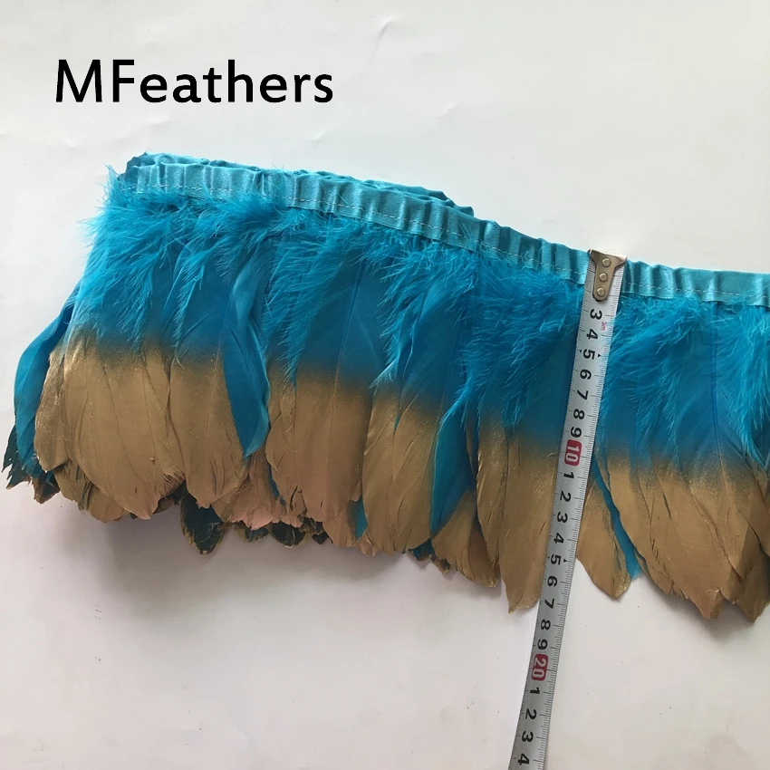 MFeathers золотой спрей гусиное перо кружево 15 20 см/6 8 дюймов оранжевый + Золотой
