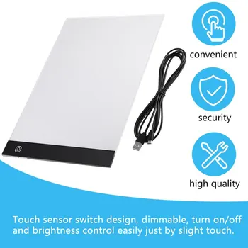 

USB Charging A4 LED Ultra Thin Art Facsimile Drawing Board Copy Pad Drawing Tablet With Three Adjustable Mode