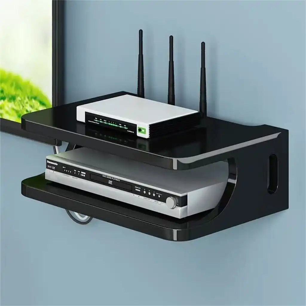 Floating Shelf For Tv Components Metal Wall Mounted Media Console 2 Tier Black White Accessories Multifunction Tools Parts Aliexpress