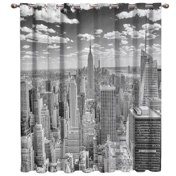 

Grey New York City Room Curtains Large Window Window Curtains Dark Window Blinds Living Room Decor Floral Decor Kids Window