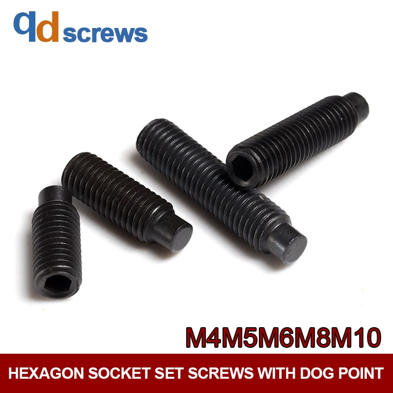 

12.9 grade M4M5M6M8M10 internal hexagonal convex end fastening set screw Hexagon socket set screws with dog point DIN915