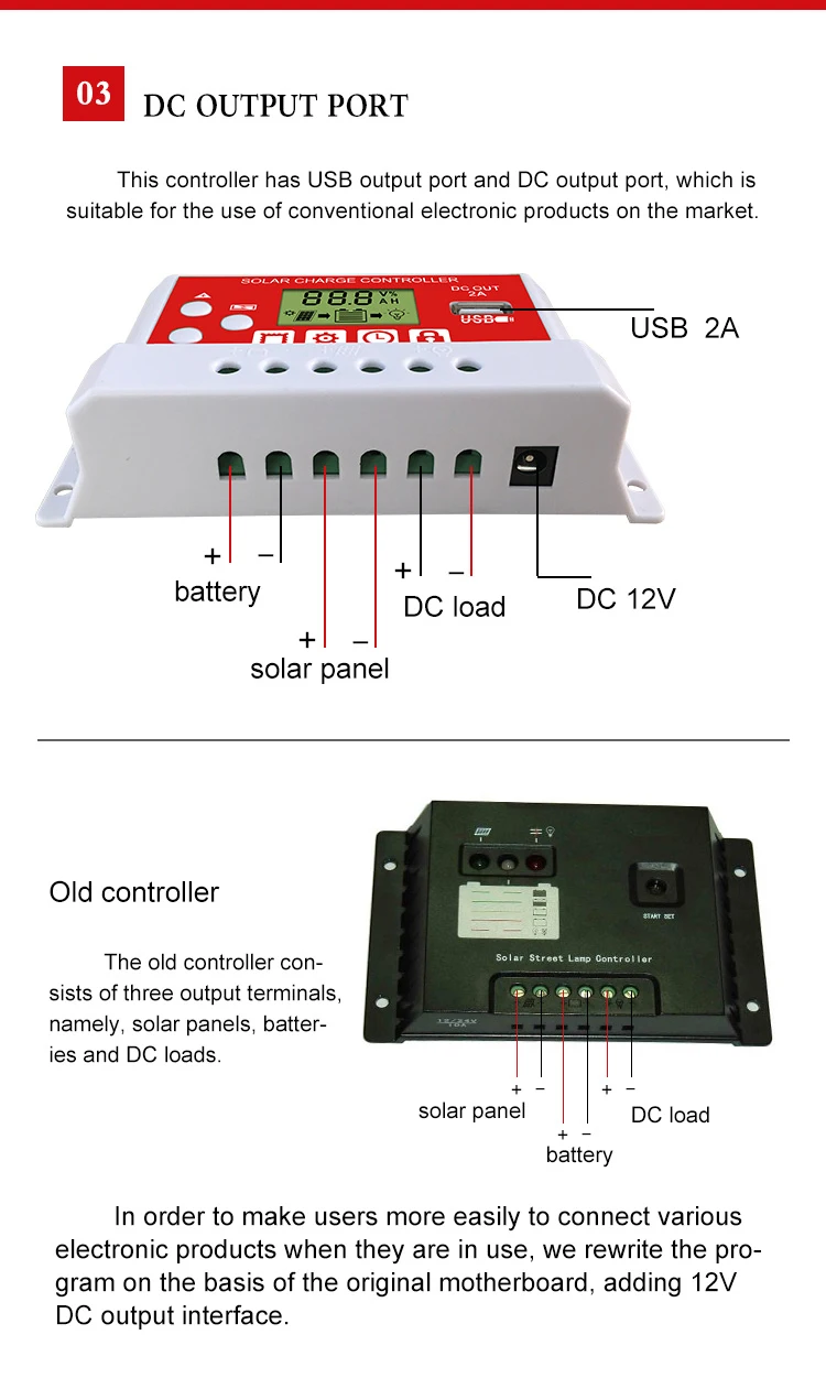 Интеллектуальная память Авто контроллер заряда 30A lcd двойной USB 5V Выход