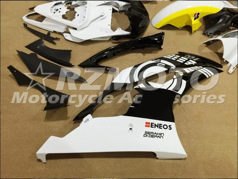 4 подарки набор впрыскивателей Мотоцикл Обтекатели Fit для YAMAHA YZF-R6-600 2008- 08-16 кузов из двух вещей черно-белого и желтого цвета