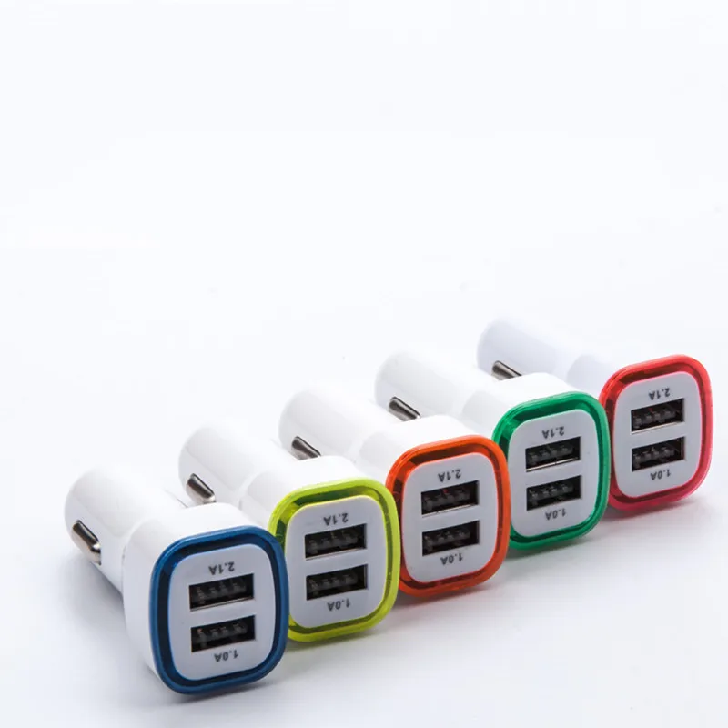 2 шт. 2.1A двойной Переходник USB для зарядки в машине 12-24 в прикуриватель 2 USB автомобильный адаптер питания автомобильный Стайлинг Черный A10