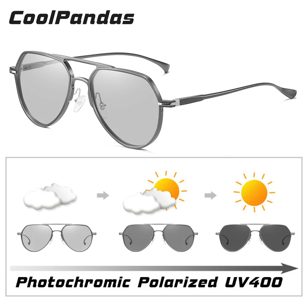 Солнцезащитные очки CoolPandas для мужчин и женщин UV 400 авиаторы с фотохромными