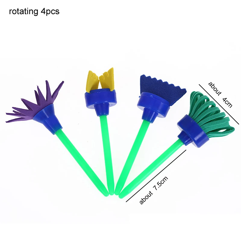 rotating 4pcs Граффити художественный Рисунок художественные ролики для растяжки поворачивать, вращать губку школьные канцелярские принадлежности для рисования инструмент для рукоделия - Цвет: rotating 4pcs