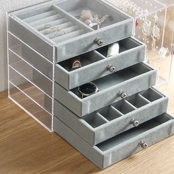 

Acrylic Transparent Makeup Organizer Storage Boxes Make Up Organizer for Cosmetics Brush Organizer Home Storage Drawers Type