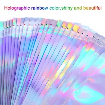 

100pcs S/M/L Flat Zip lock Bath Salt Cosmetic Bag One Bags Aluminum Mini Clear Laser Thick Side Foil Holographic Z2J4