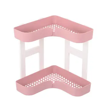 

Multifunctional Corner Shower Basket Plastic Storage Rack Double Layer Shelf Organizer for Bathroom Toilet Kitchen