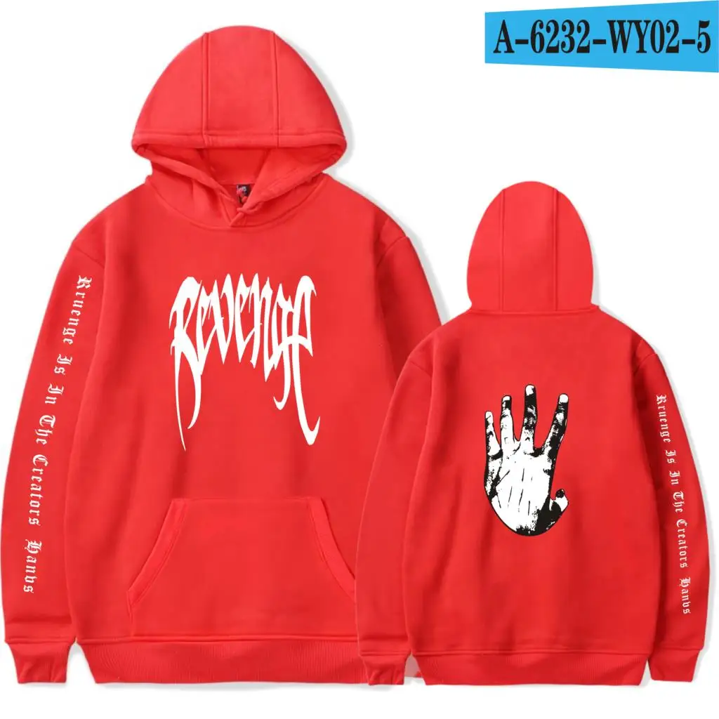 Red Низкая Скидка Xxxtentacion Толстовка Revenge для мужчин/женщин толстовки Rapper хлопок Толстовка свитшоты Мужская/женская одежда Толстовка для мужчин - Цвет: Red
