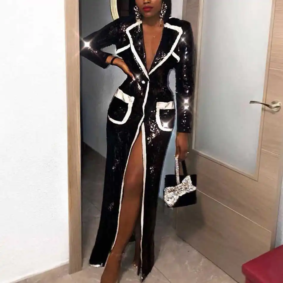 Seamyla-2019-New-Fashion-Women-Coat-Long-Sleeve-Runway-Trench-Sexy-Split-Black-Sequined-Celebrity-Evening (2)