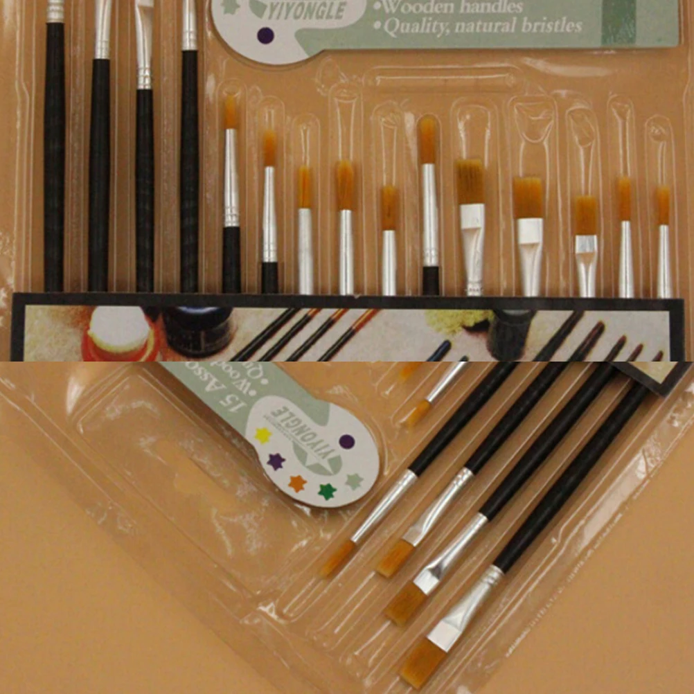 1/3/6/15pcs/set Artist Paint Brush Set Nylon Hair Watercolor Acrylic Oil Painting Brushes Drawing Art Supplie