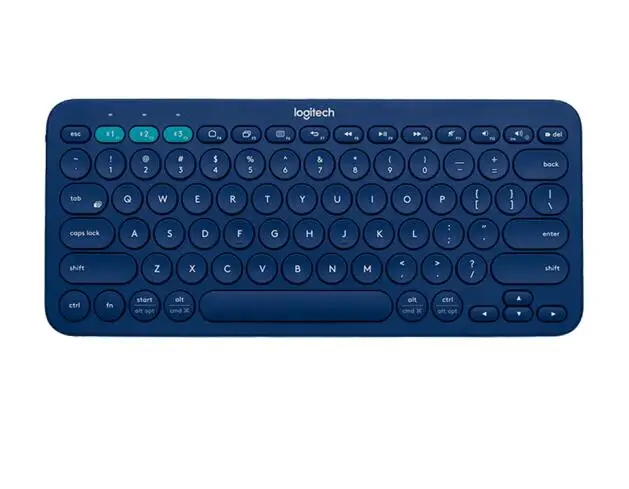 Синий Многоуровневая беспроводная клавиатура с Bluetooth от logitech K380, ультра мини, бесшумная, для Mac, хромированная ОС, Windows, для iPhone, iPad, Android - Цвет: Синий
