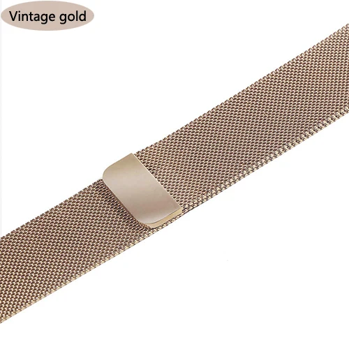 Vintage gold Миланская петля ремешок для apple watch Группа apple watch 4 5 3 42 мм 44 мм 38 мм 40 мм ремешок для часов iwatch 5 браслет из нержавеющей стали ремень - Цвет ремешка: Vintage gold