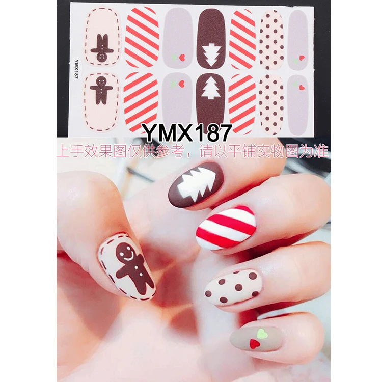 DIY Nail Art ремесло обертывания Рождественская тема наклейки для ногтей Снеговик Снежинка узоры клей год наклейки для подарков