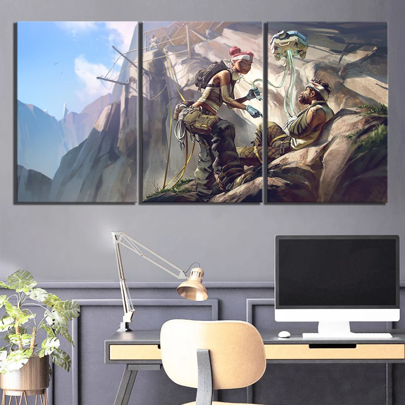 3 шт. Мультяшные картины Apex Legends видеоигры художественные на стену для домашнего
