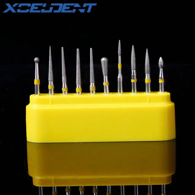 10pcs/Set Dental Diamond Burs for Teeth Porcelain Ceramics Composite Polishing