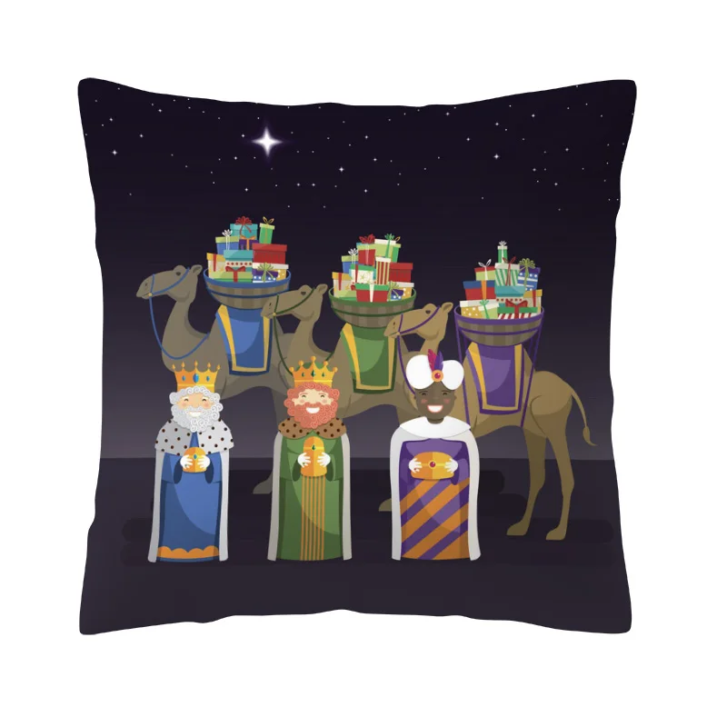 7 Throw Pillow Inches Balthazar Three Kings Восточный мудрец Библейский мультфильм детская Наволочка Две стороны печать украшение дома подушки - Цвет: 7