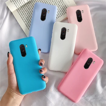 

matte silicone case on for xiaomi mi pocophone f1 candy color soft tpu back cover fundas coque cases for xiaomi poco F1 poko