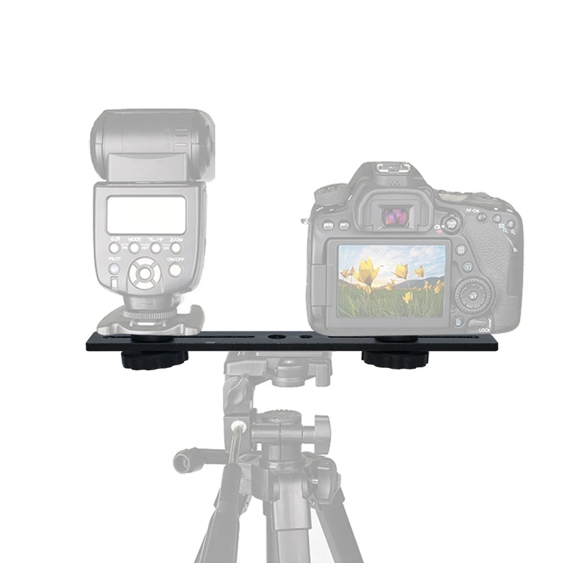  One-Line Flash Dual-Head Bracket Monitor Bracket Fill Light Cross Bar Dual Camera Light Stand Live 