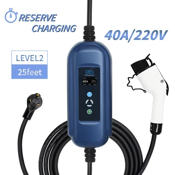 

j1772 to 220v ev charger 11kw Car EV Charging 40A EVSE 5M black cable input NEMA plug SAE J1772 Type 1 for Leaf