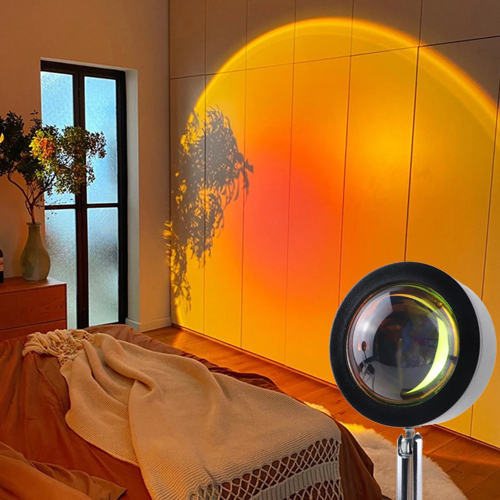 

USB Sunset Lamp Rainbow Atmosphere Led Night Light Sunset Projector Lamp Bedroom Decor Background Home Decoration Colorful Lamp
