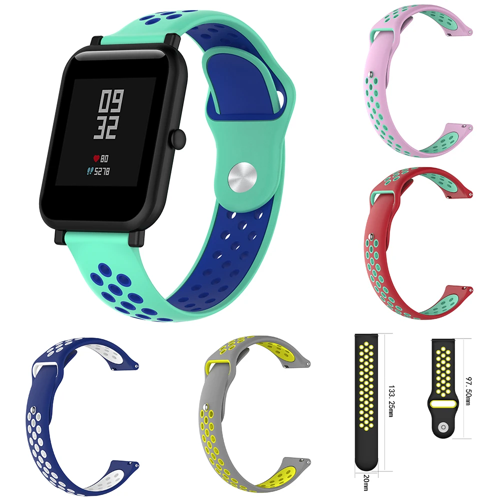 Смарт браслет силиконовый спортивный ремешок для часов Huami Amazfit Bip Garmin Vivoactive 3 Vivomove