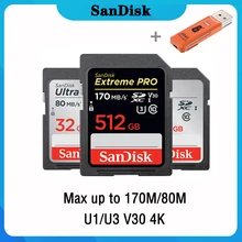 SanDisk Extreme Pro/Ultra sd-карта 32 Гб 128 Гб 64 Гб 256 ГБ 512 ГБ 16 ГБ U3/U1 карта памяти 32 64 128 ГБ флеш-карта SD память SDXC SDHC