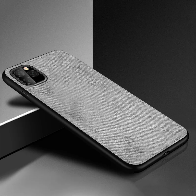 grey Для iPhone 11 Pro Max Магнитный тканевый чехол ультра-тонкая ткань текстура мягкий силиконовый чехол для телефона s Чехол - Цвет: grey