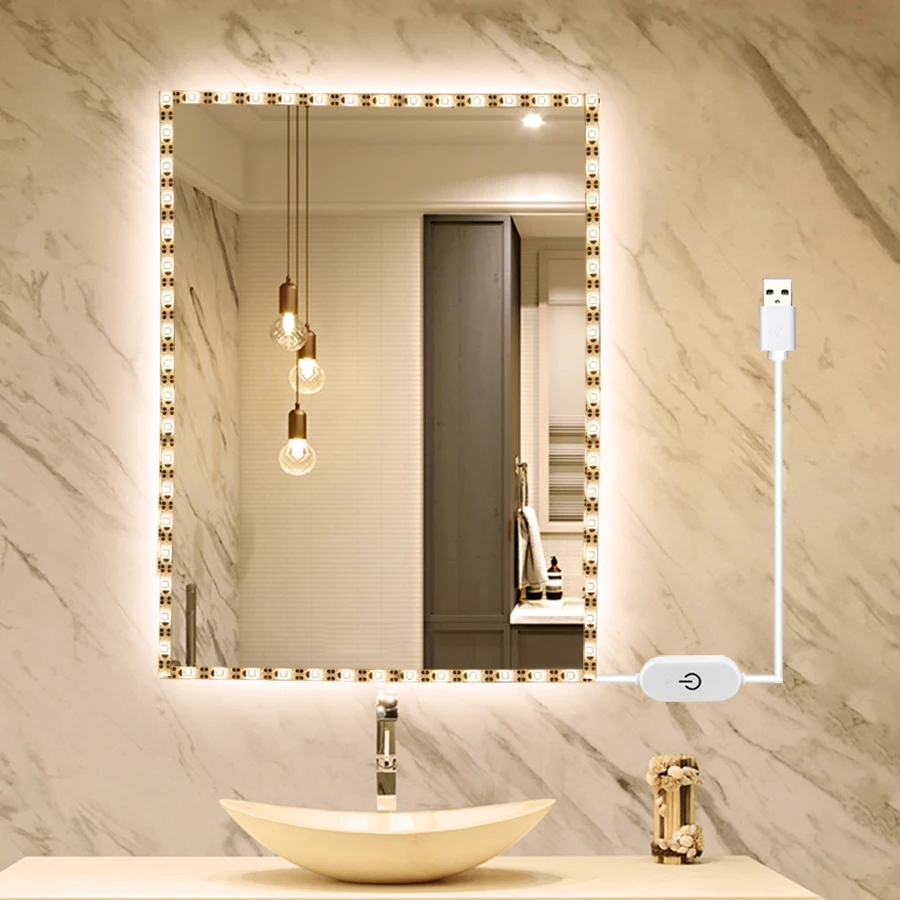 tira de luces led para espejo de tocador para maquillaje lampara flexible de 5v con usb para tocador espejo decoracion de pared del dormitorio y