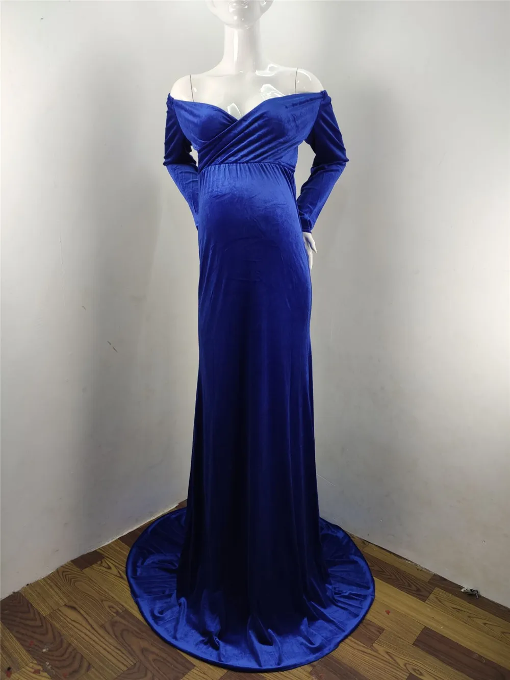 New Pleuche Maternity Dress Photography Long Pregnancy Dresses Elegence Maxi Maternity Gown Photo Prop For Pregnant Women Shoot
