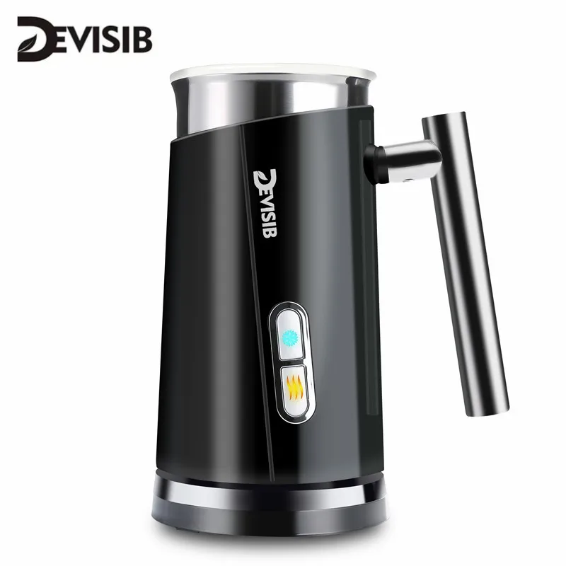 DEVISIB 3 in 1 Milk Frother Electric Steamer for Making Latte Cappuccino Automatic Warmer Coffee Foamer Heater Hot Cold
