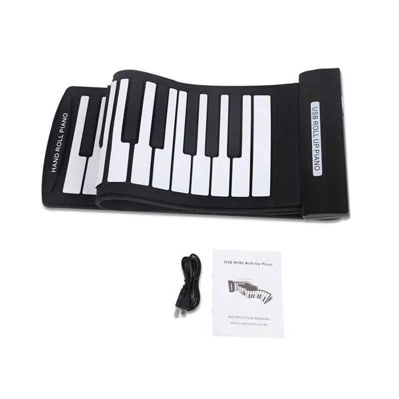 Portable 61 Keys Flexible Roll-Up Piano USB MIDI Electronic Keyboard Hand Roll Piano