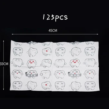 125pcs Dental Bibs Cartoon Disposable Neckerchief Bib Scarf Oral Hygiene Medical Paper Scarf Dentist Products Materials delian one step desensitizer dental medical product caries prevention and oral hygiene desensitizing prevents hypersensitivity