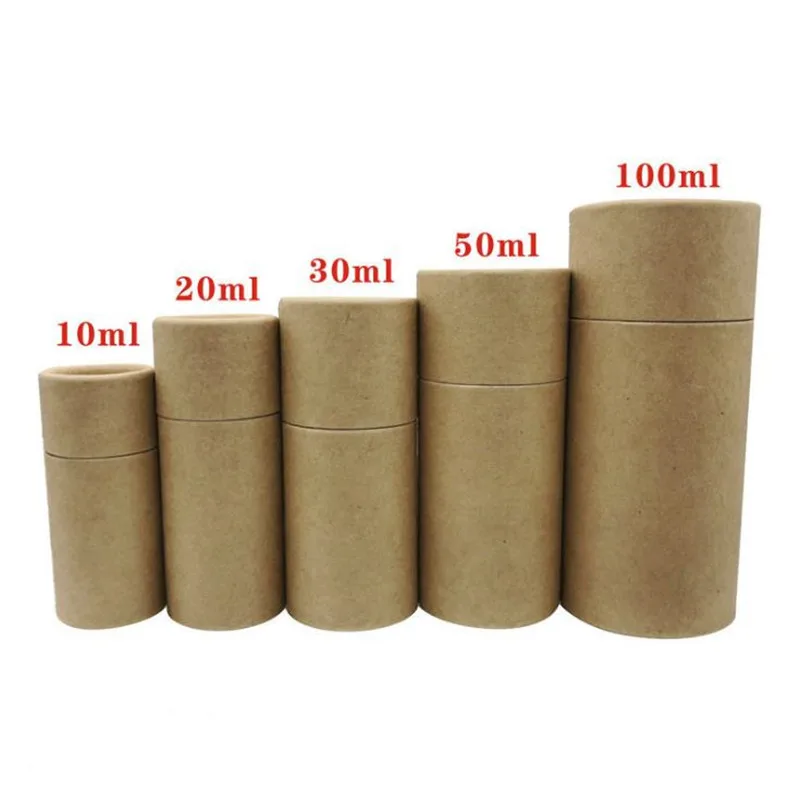 

50pcs Essential Oil Bottle Gift Box Kraft Paper Storage Box Tea Sealed Cans Dried Fruit Collection Candy Box Cylinder Paper Can