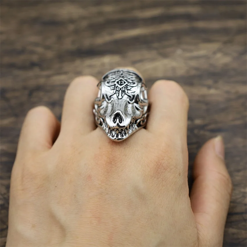 MORIOR INVICTUS Ring Domineering Punk Dinosaur Head Men's Rings For  Boyfriend Jewelry Gifts _ - AliExpress Mobile