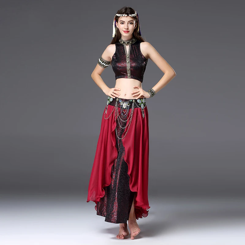 

Hot sell unique African tribes Belly Dai Zang dance Jacket+skirt women 2020 new suit classical dance performance stage elegant