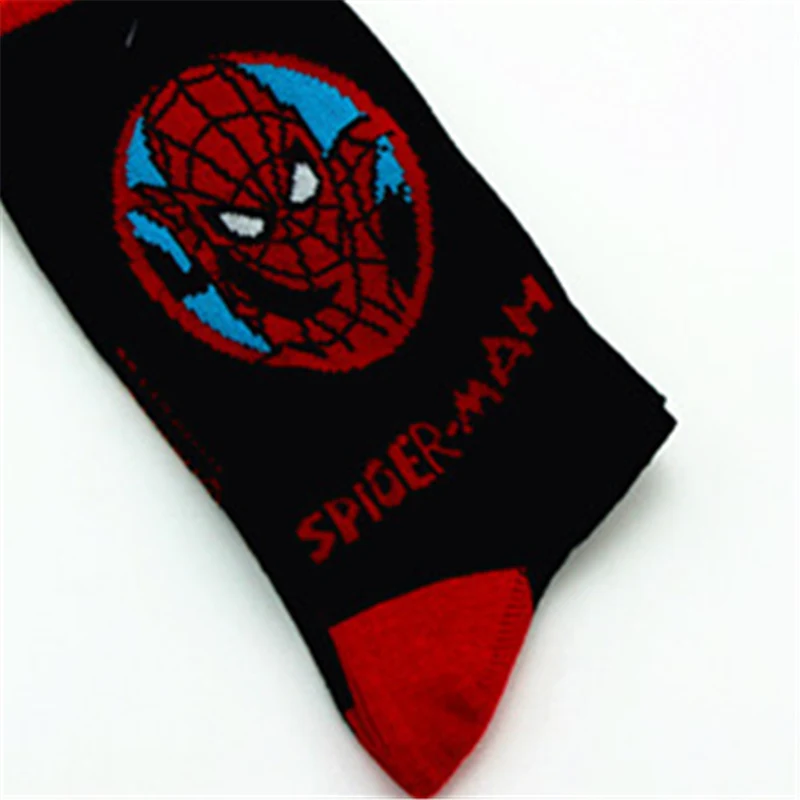 Мужские носки с забавными персонажами из мультфильмов; Новинка; носки с Бэтменом, капитаном Америка, Халком, Суперменом, человеком-пауком, супергероями; Веселые носки - Цвет: SPIDERMAN