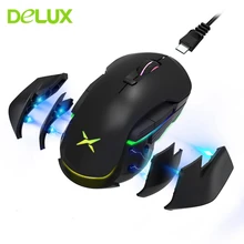Delux M627 RGB Беспроводная игровая мышь с разрешением 16000 dpi, геймерская компьютерная перезаряжаемая портативная эргономичная мышь для ноутбука, ПК, Overwatch