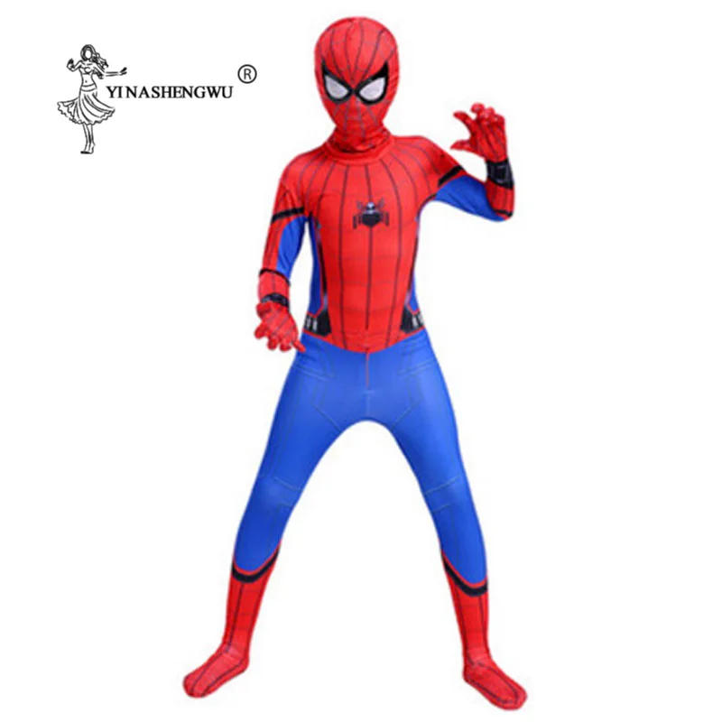 Красный костюм Человека-паука; Spider-man костюмы для взрослых и детей; Черный Spider-man; одежда для костюмированной вечеринки; Детский костюм Человека-паука - Цвет: hero Spiderman