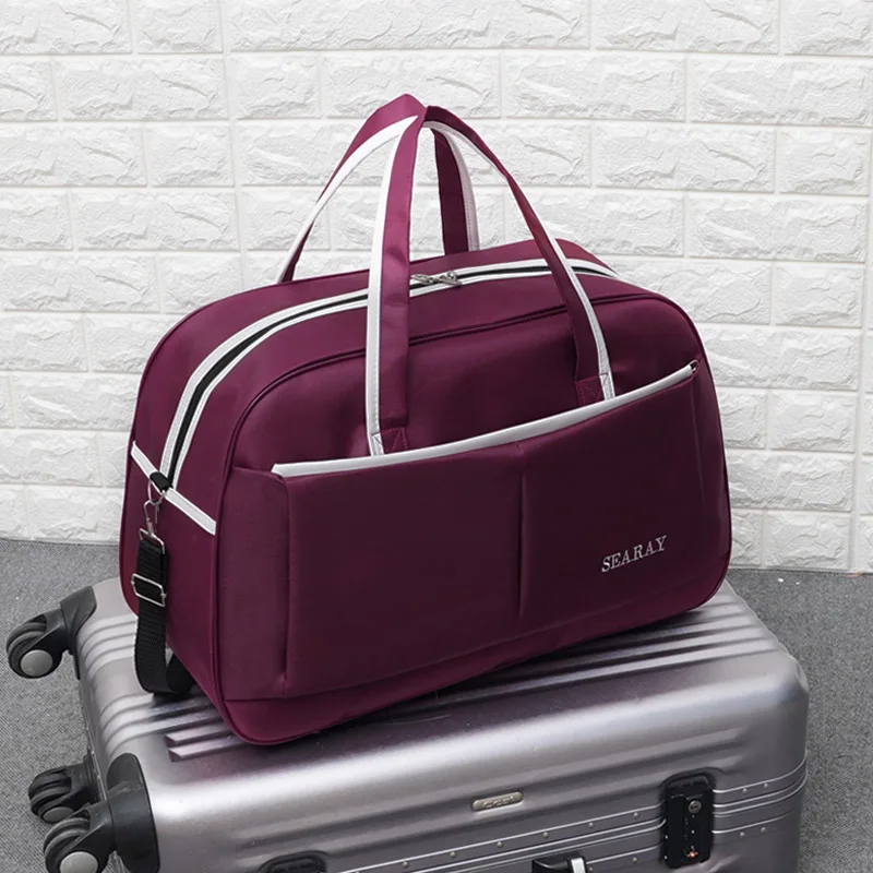 Унисекс прочная дорожная сумка Оксфорд сумка мужская мода viaje Duffle Tote Большой Sac De повседневные сумки на плечо для женщин XA817WB - Цвет: Wine red