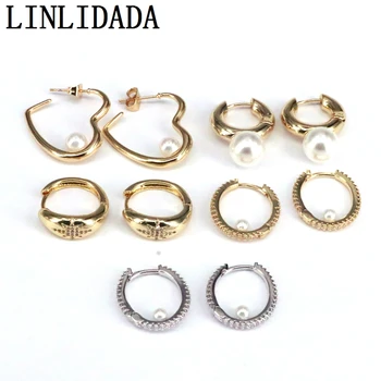 

5Pair Fashion Unique New White Pearls Drop Earrings Gold Color Women Wedding Party Luxury Jewelry