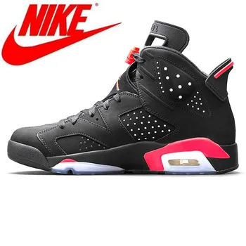 

Nike Air Jordan 6 Black Infrared AJ6 Men Basketball Shoes, comfortable Shock Absorption Anti-Slip Support Balance 384664 023